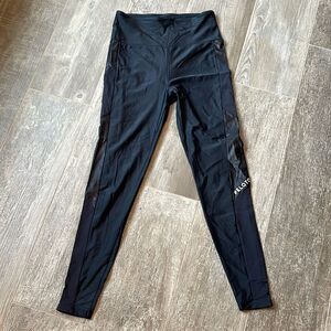 Lanston Sport Peloton Vincent Leggings Size Large Black Pocket High Waist Shiny